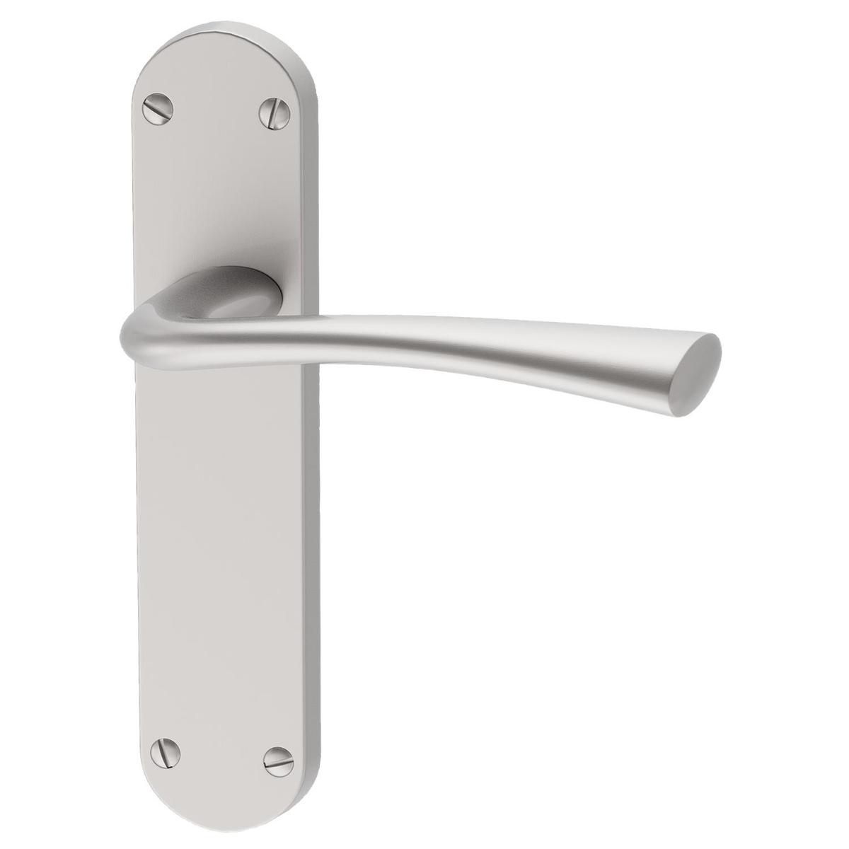 Internal Pearl Nickel Lever Door Handle with Latch and Hinges Pack - 75mm Latch - Struma - XL Joinery