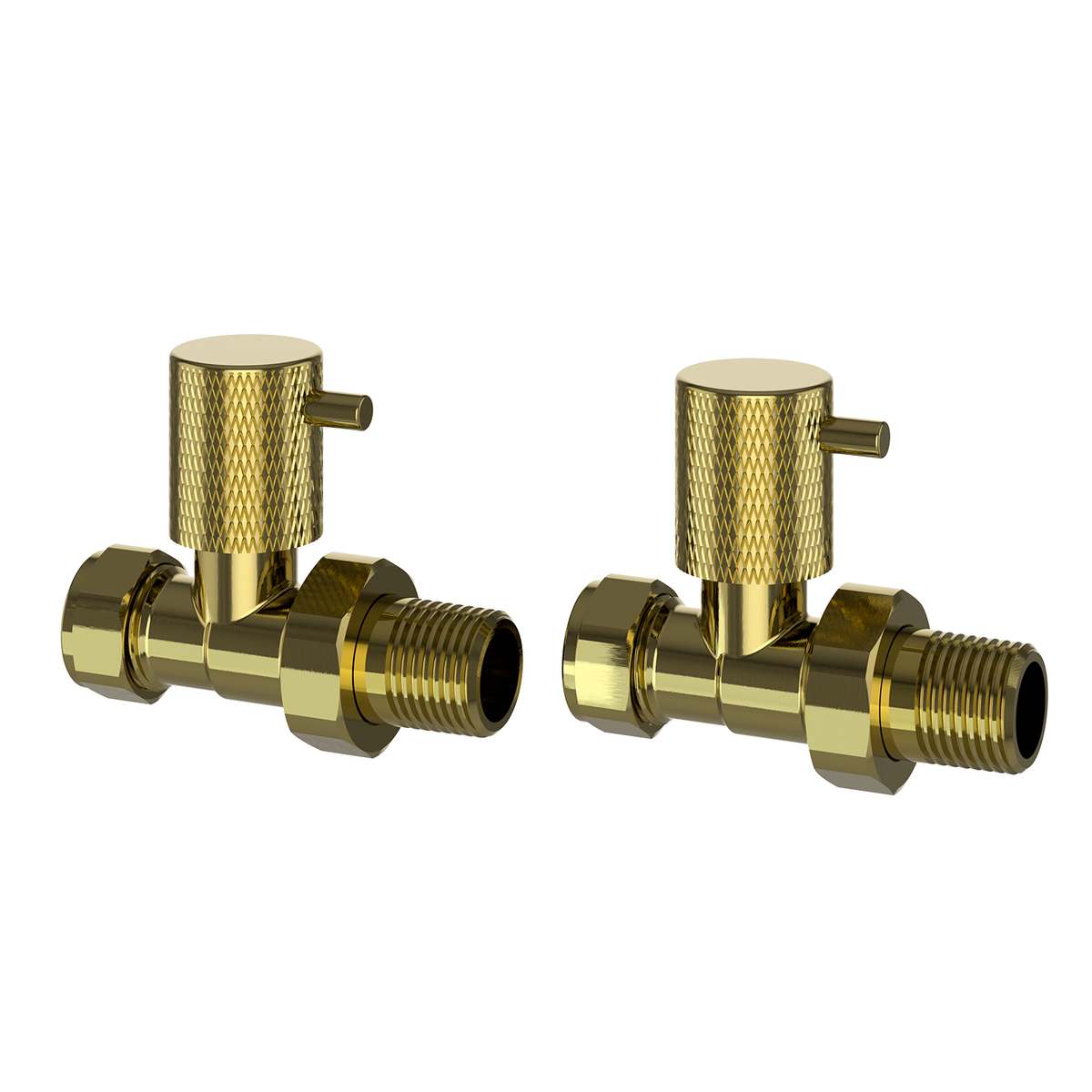 Brass Knurled Round Straight Radiator Valves