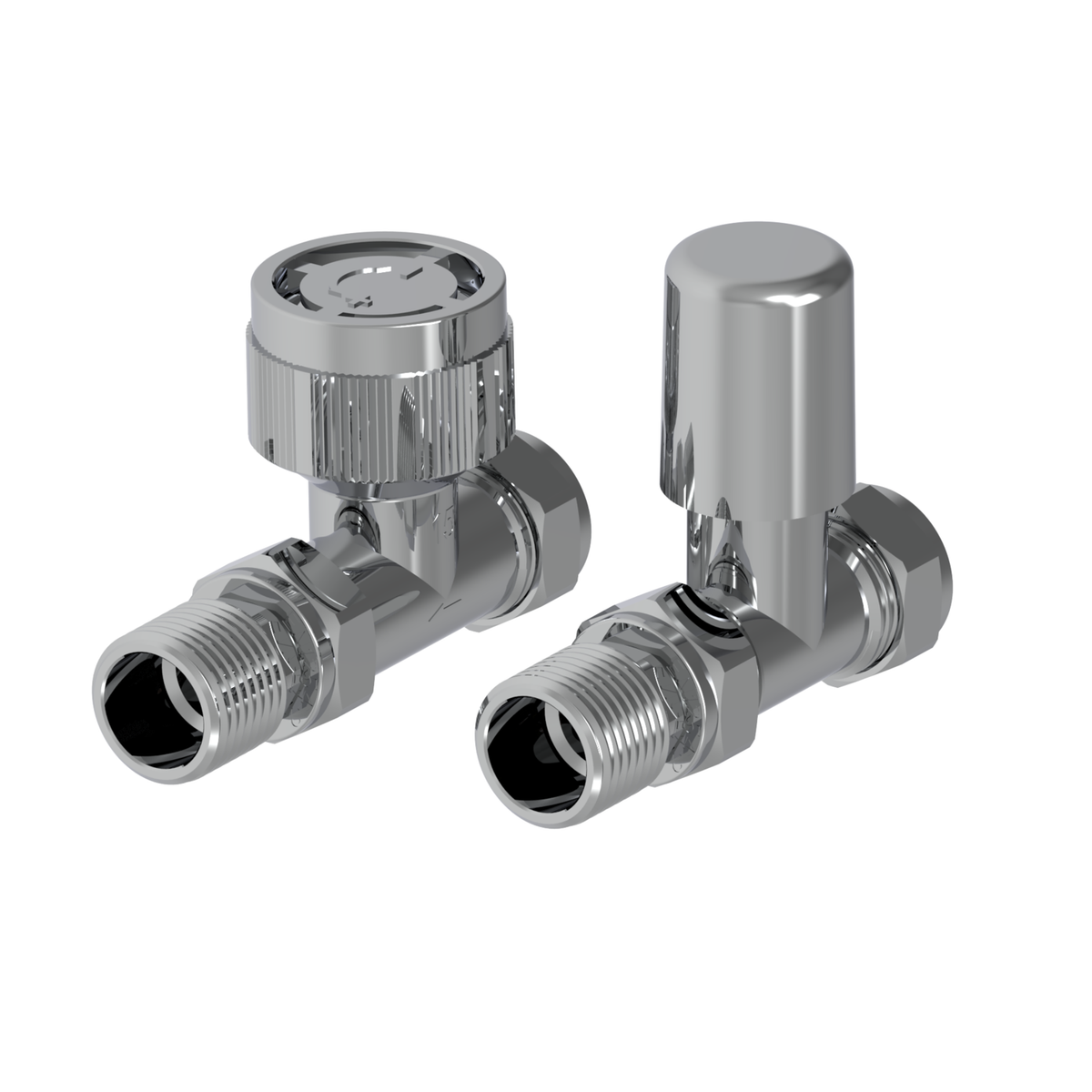 Elego Chrome Modern TRV Base Straight  with Lockshield