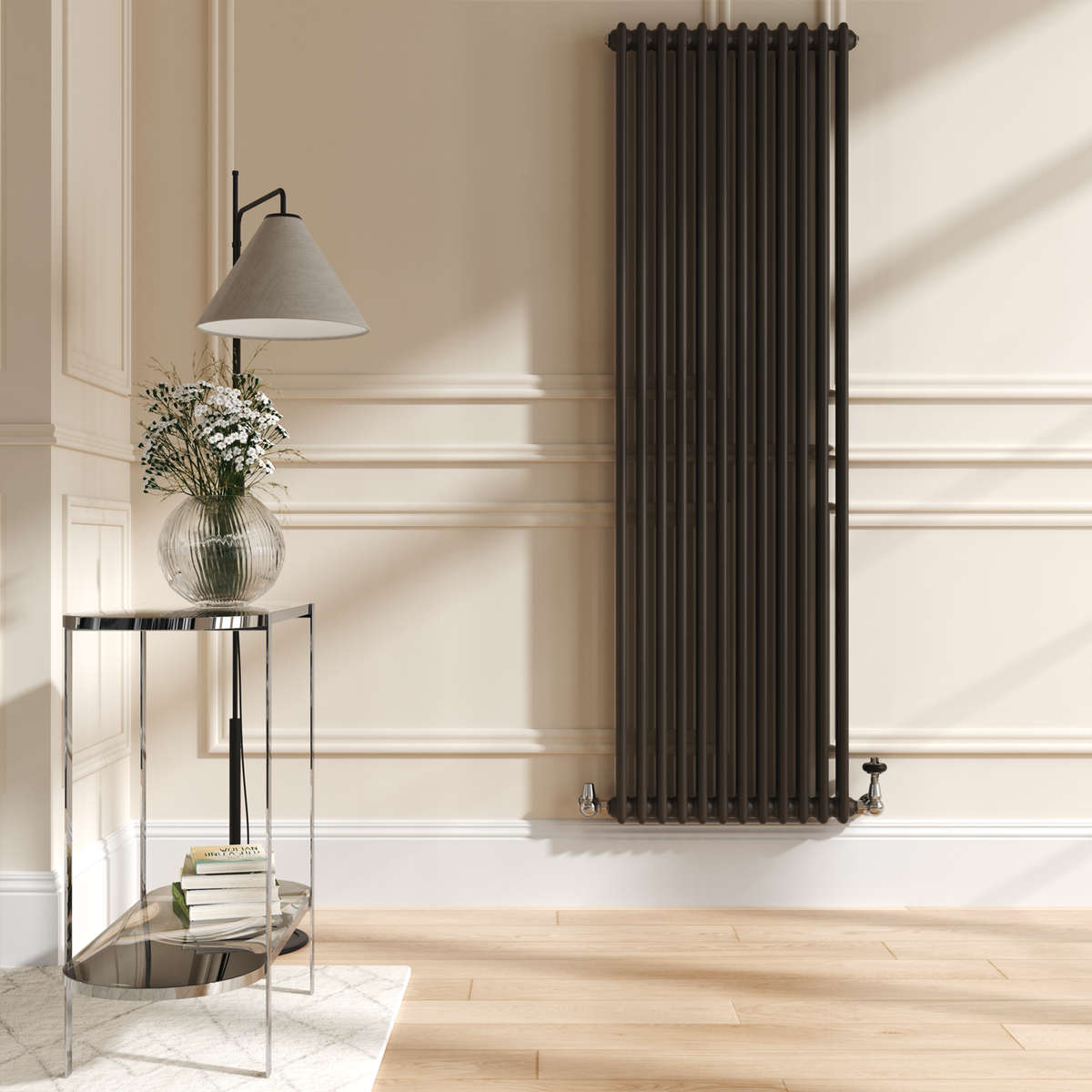 Reggio Russet Vertical Double Column Traditional Radiator 1800x560mm 5279 BTU - Cast Iron Style