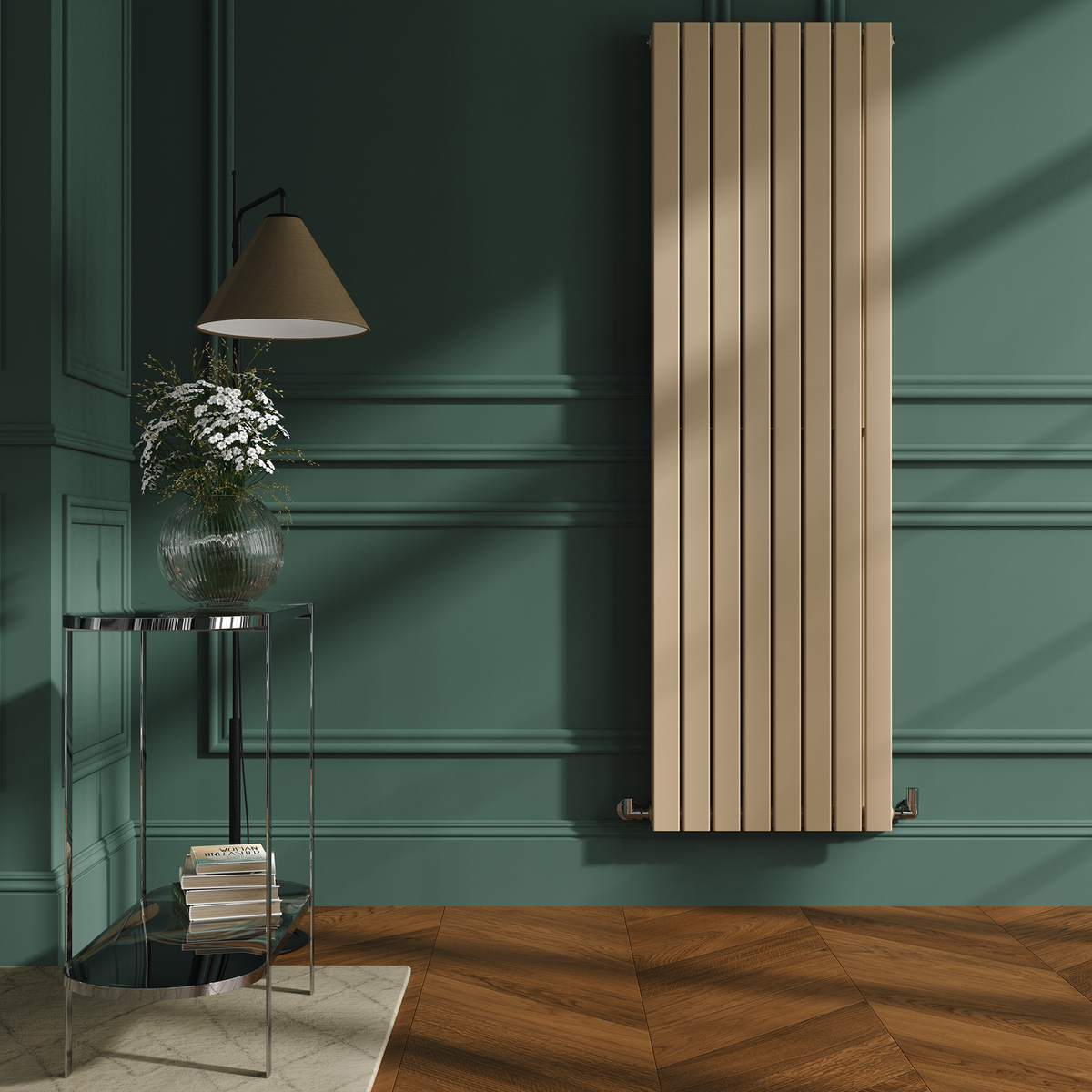 Refurbished Riace Elk brown Vertical Flat Designer Radiator 1800x544mm Double Panel 5557 BTU