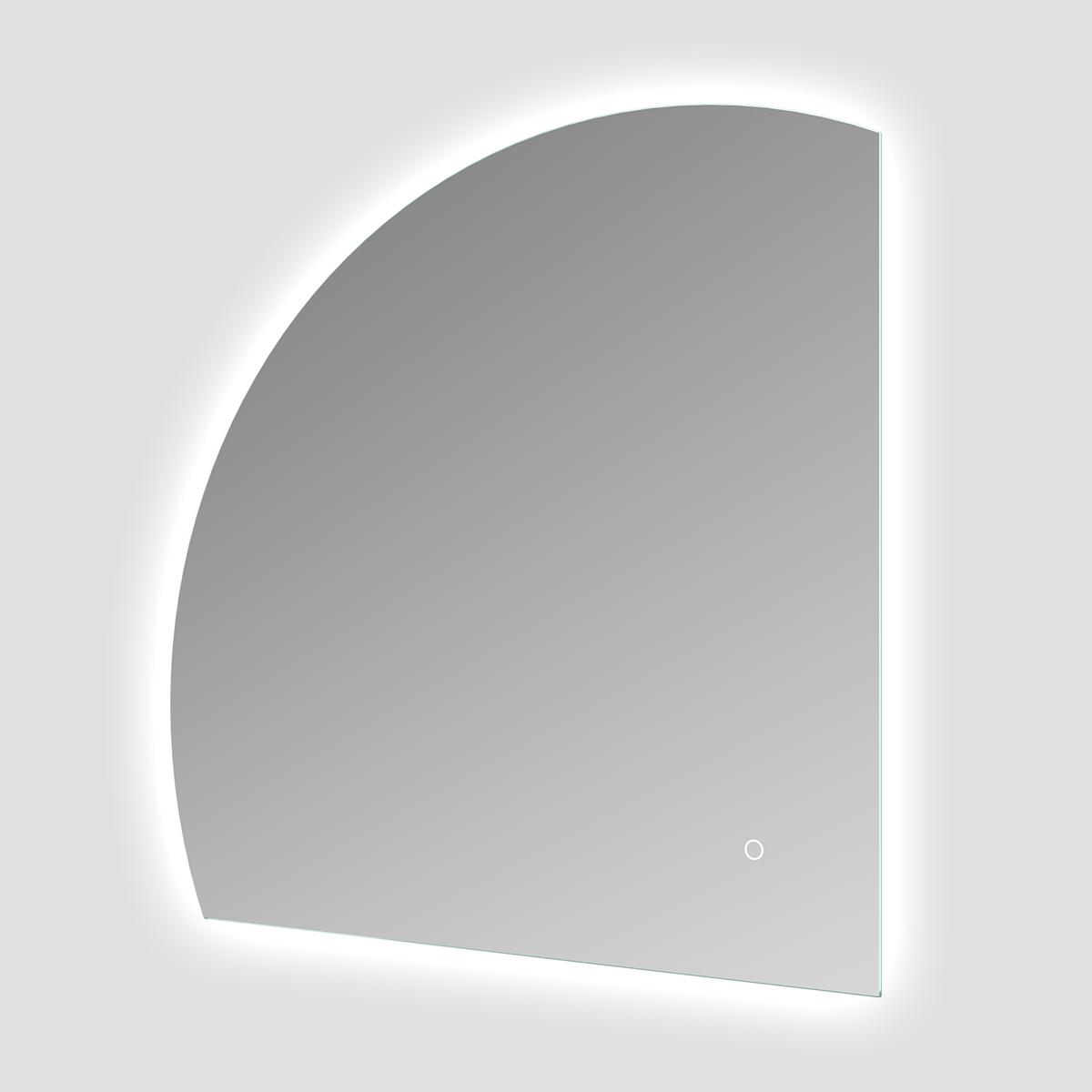 Half Circle Corner Backlit Heated Bathroom Mirror with Lights 800mm – Virgo