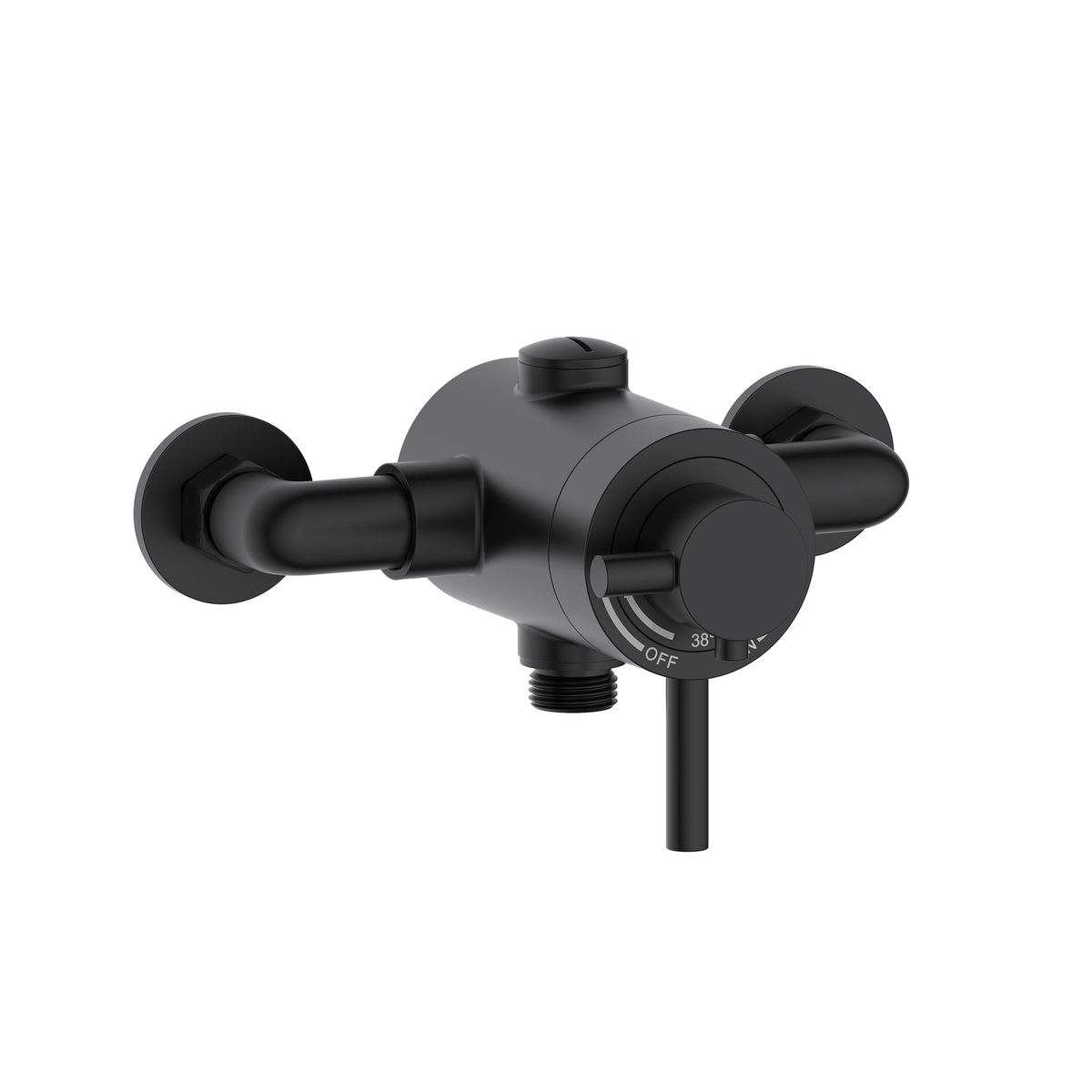 Black 1 Outlet Exposed Thermostatic Shower Valve - Volta
