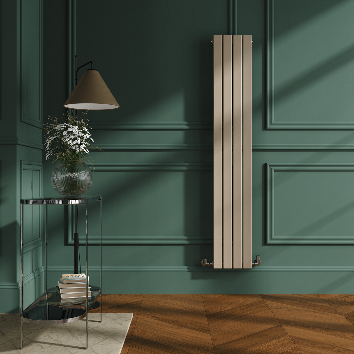 GRADE A3 - Riace Cleopatra Vertical Flat Designer Radiator 1600x272mm Single Panel 1628 BTU
