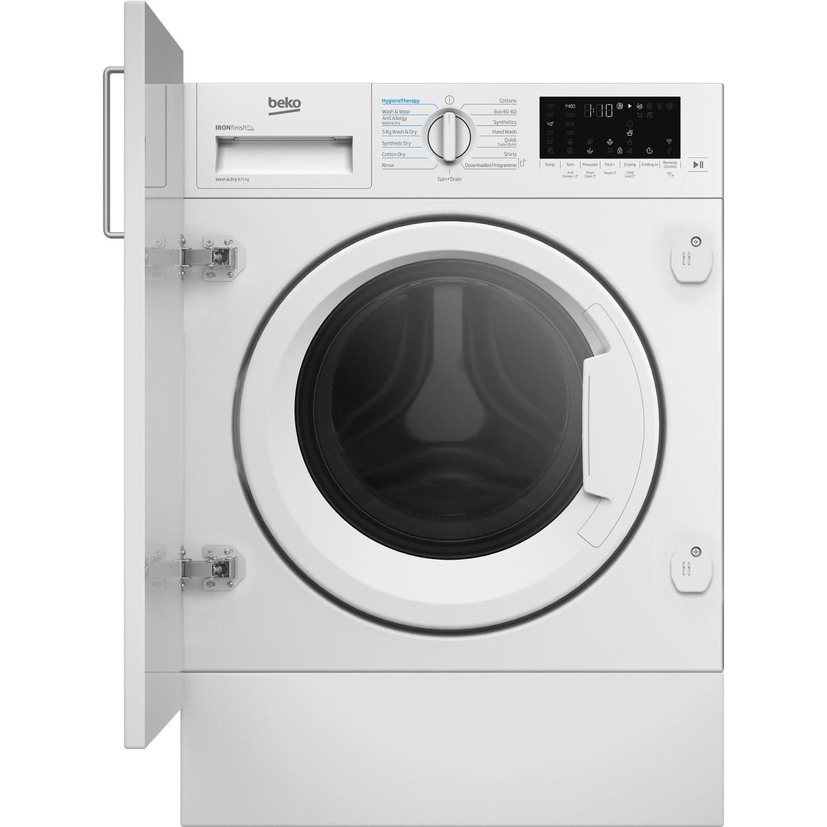 Beko 8kg Wash 5kg Dry 1400rpm Integrated Washer Dryer - White