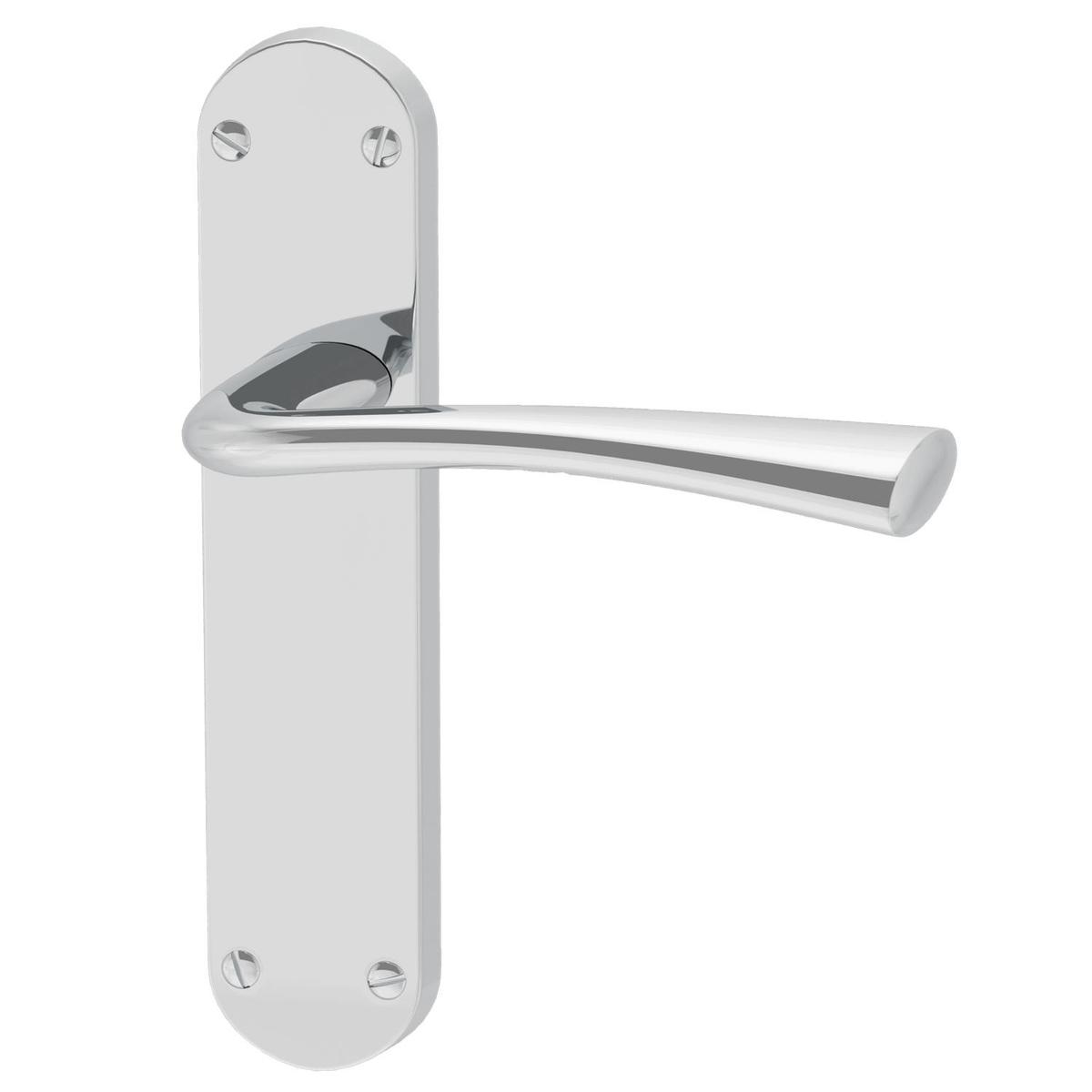 Internal Silver Polished Chrome Lever Fire Door Handle with Latch and Hinges Pack - 75mm Latch - Weser - XL Joinery