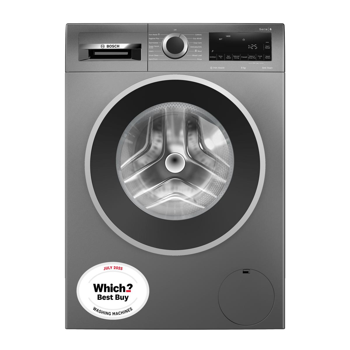 Bosch Series 6 9kg 1400rpm Washing Machine - Graphite Grey