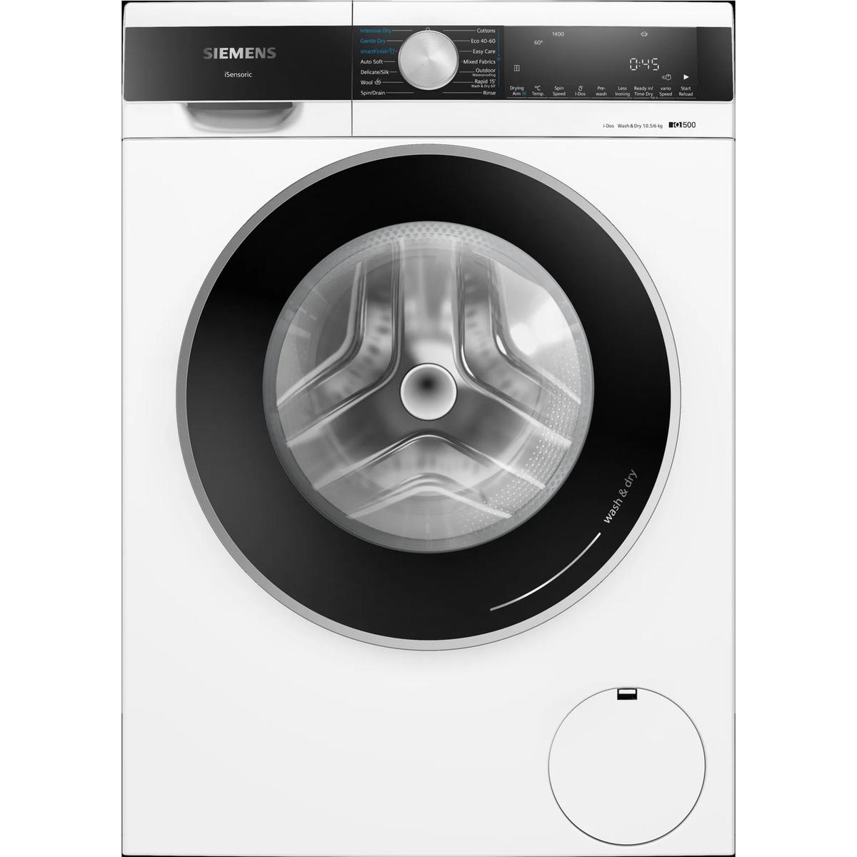 Refurbished Siemens iQ500 iDos WN54G1A1GB Freestanding 10.5/6KG 1400 Spin Washer Dryer White