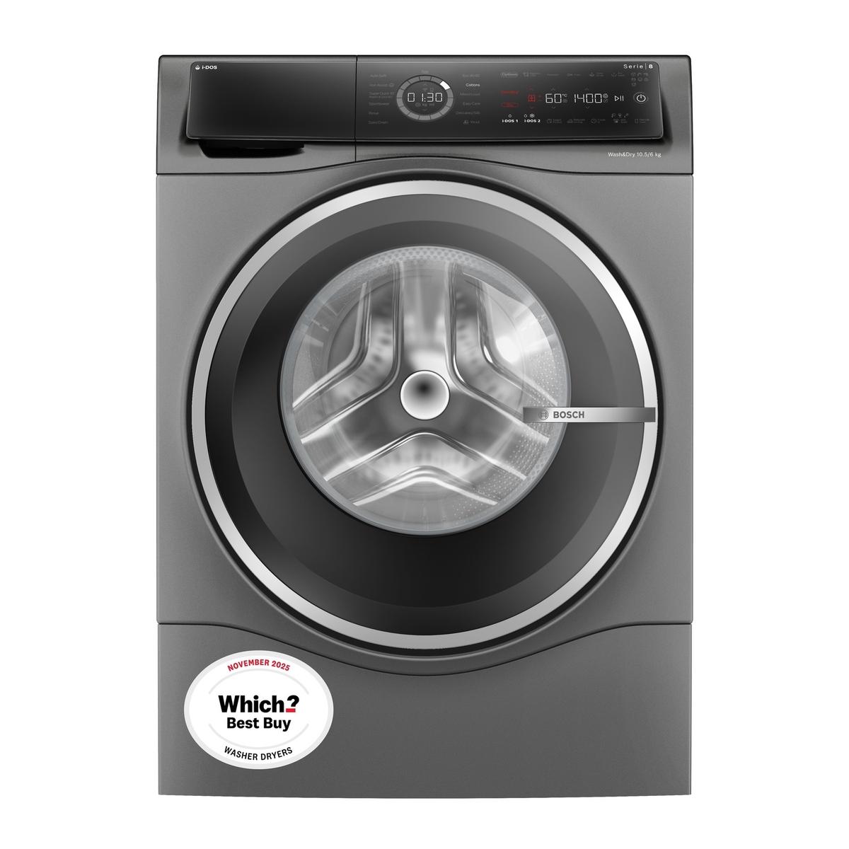 Bosch Series 8 10.5kg Wash 6kg Dry 1400rpm Washer Dryer - Graphite Grey