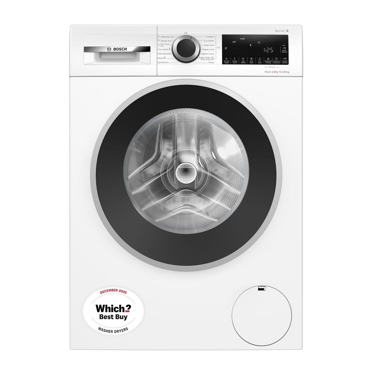 Bosch Series 6 10.5kg Wash 6kg Dry 1400rpm Washer Dryer  - Quiet, Energy Saving -  White