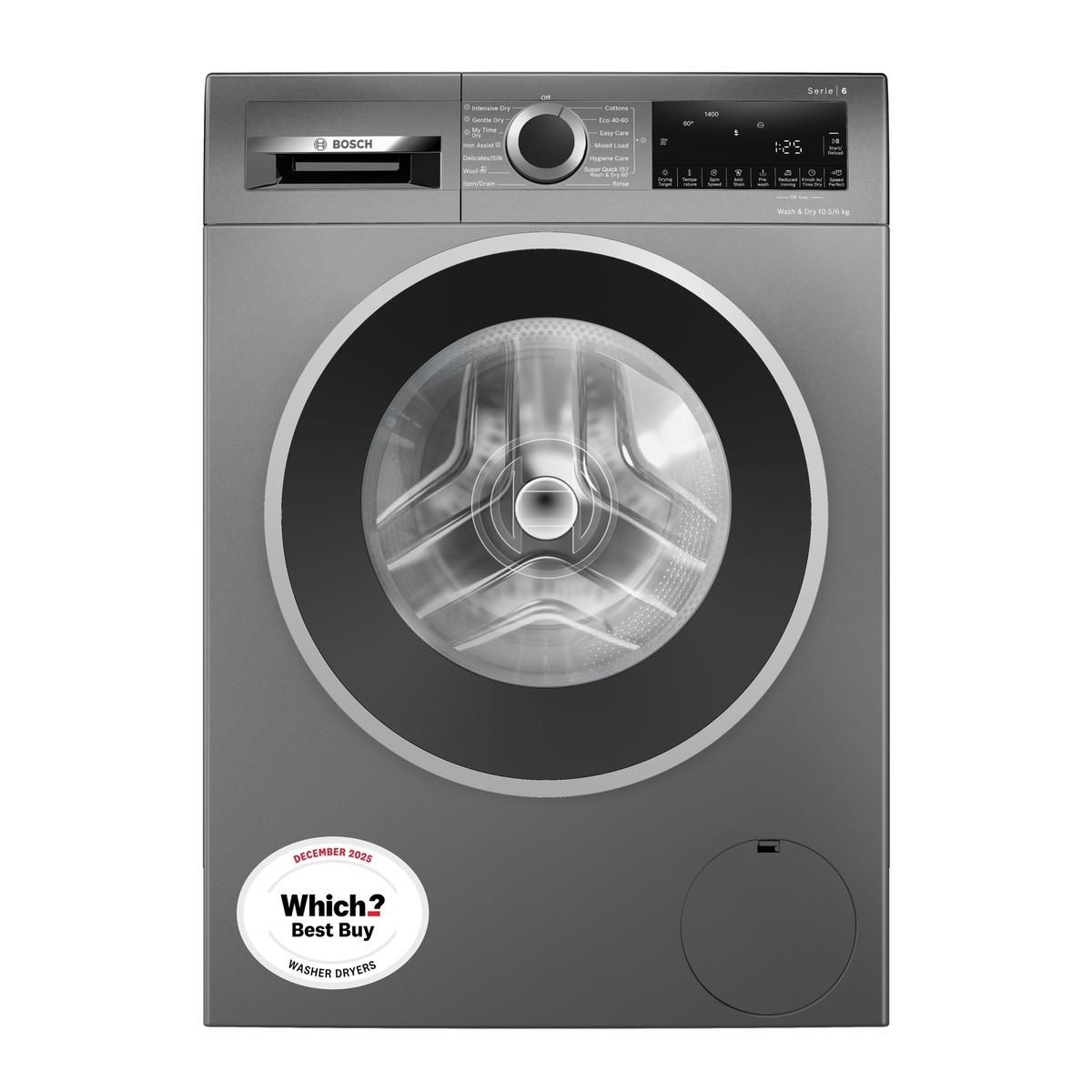 Bosch Series 6 10.5kg Wash 6kg Dry 1400rpm Washer Dryer - Graphite Grey