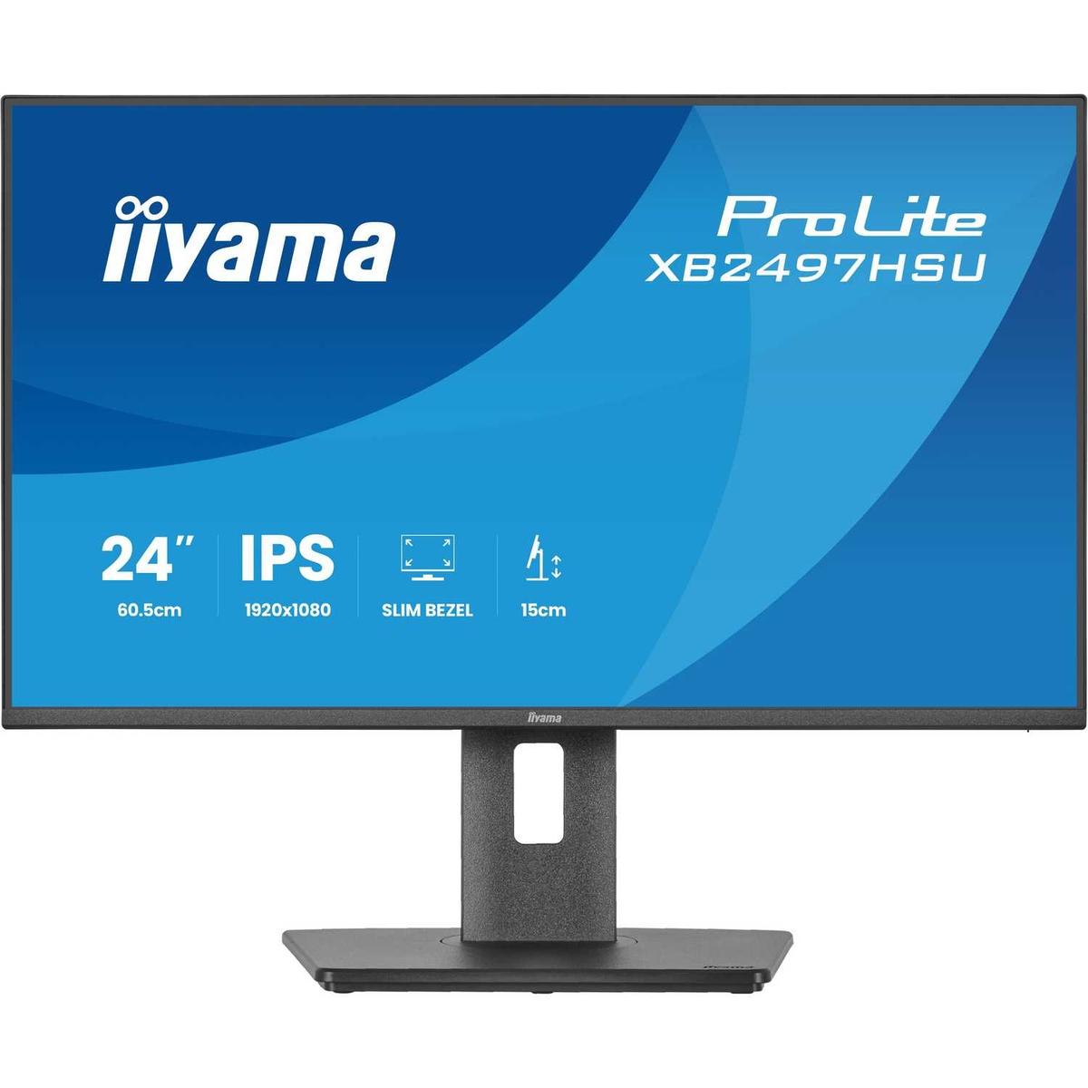 iiyama ProLite XB2497HSU 24" IPS Full HD Height-Adjustable Monitor