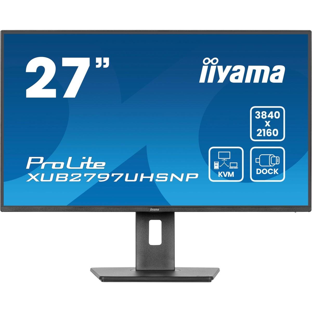 iiyama ProLite XUB2797UHSNP 27" IPS 4K UHD USB-C KVM Height-Adjustable Monitor