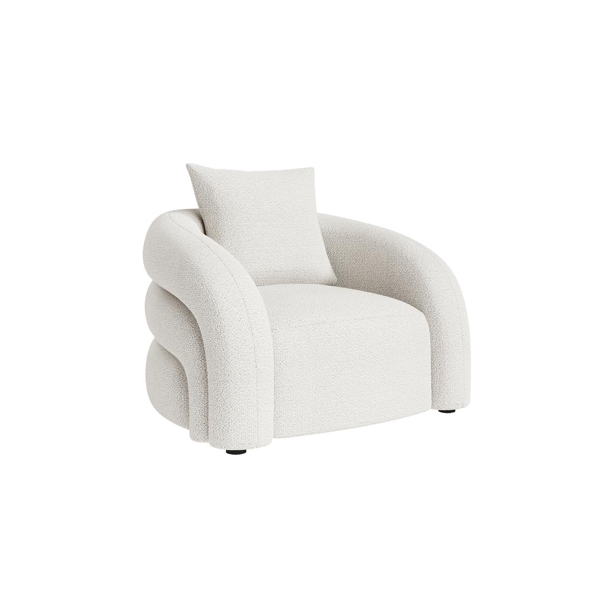 Cream Boucle Accent Chair with Cushion - Zuri