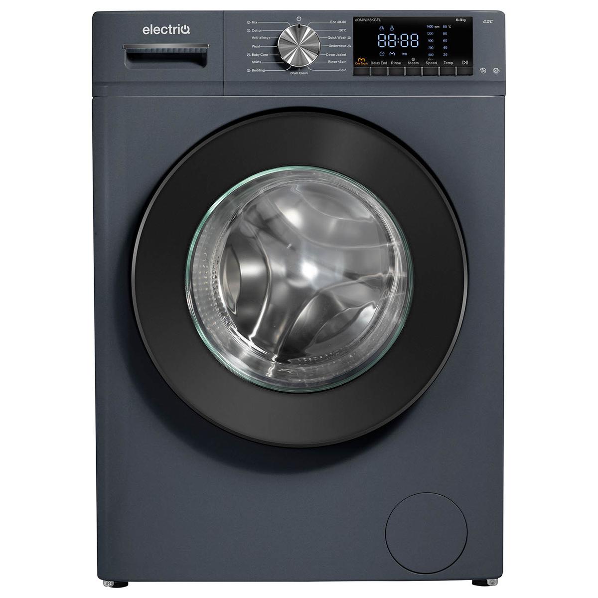 electriQ 8kg 1400rpm Washing Machine - Dark Grey