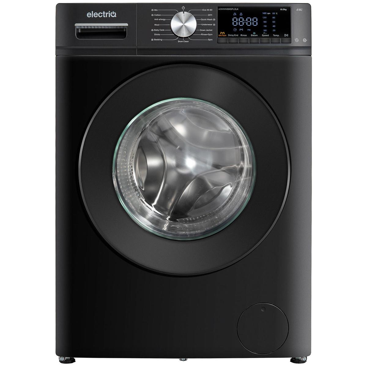 electriQ 8kg 1400rpm Washing Machine - Black