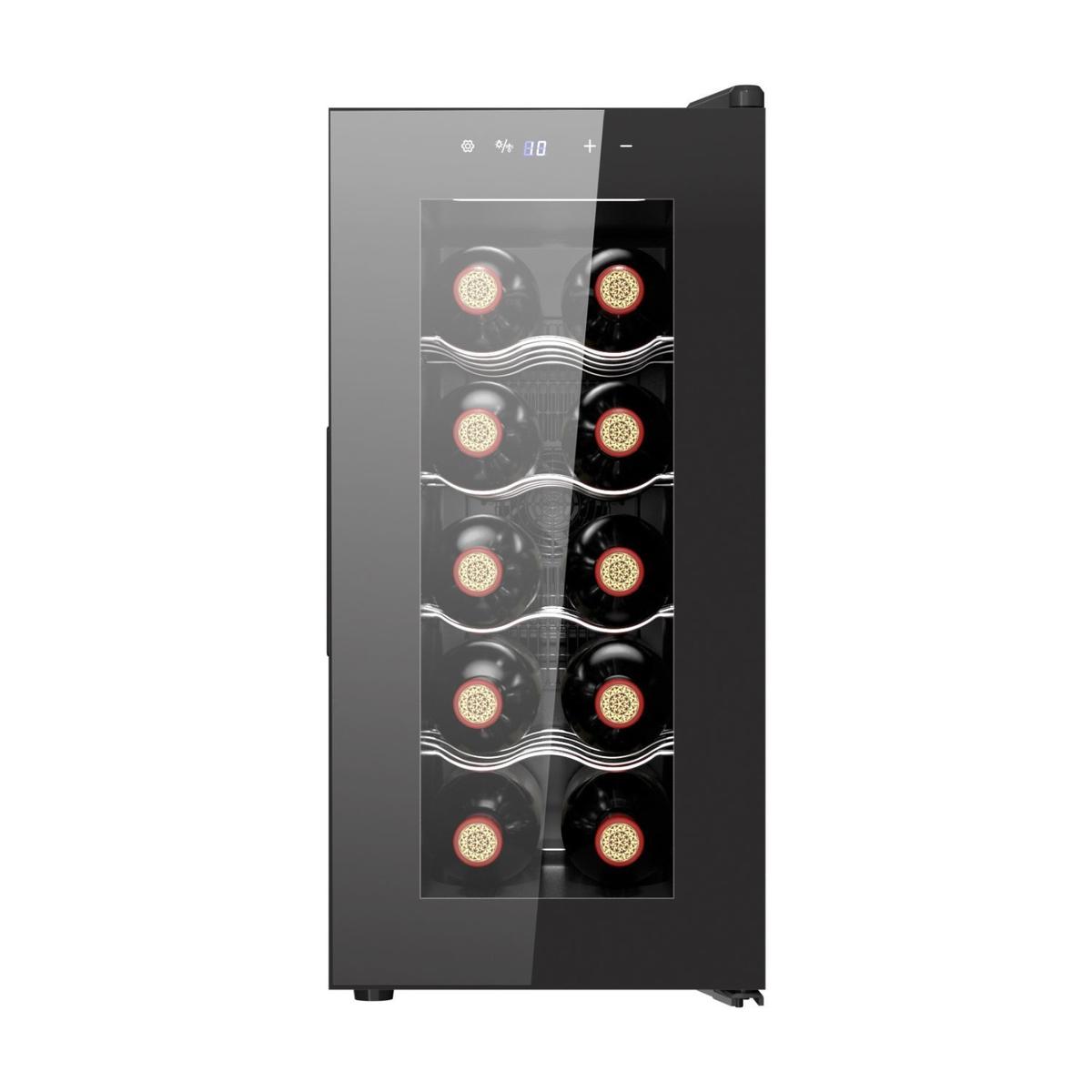 electriQ 10 Bottle Thermoelectric Freestanding Wine Cooler - Black