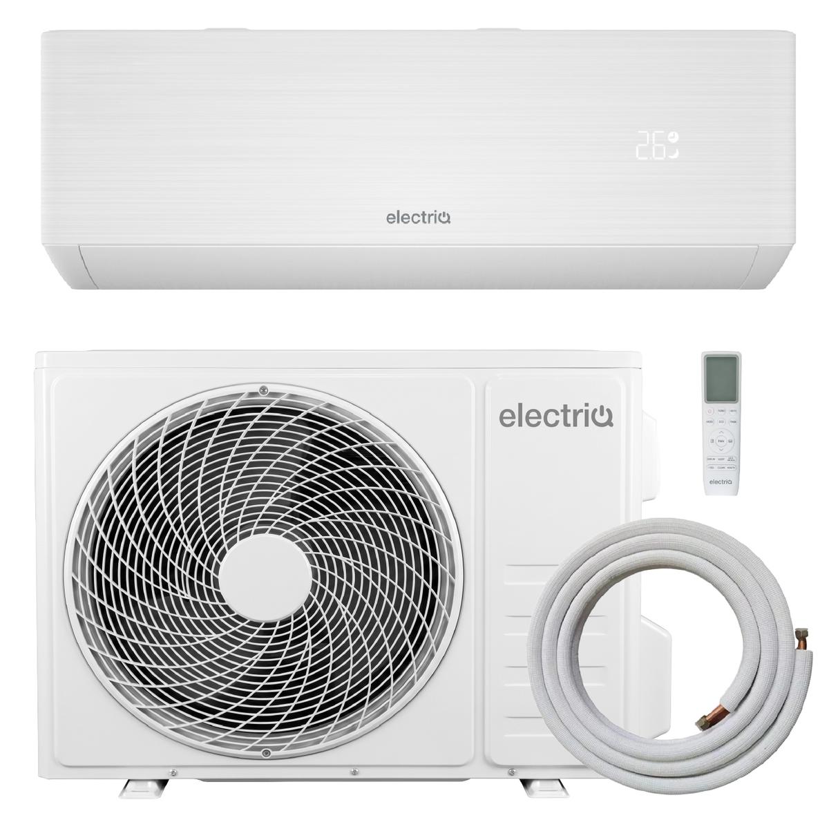 electriQ iQool 12000 BTU Smart A+++ Wall Mounted Split Air Conditioner with Heat Pump - 5m Pipe Kit Included