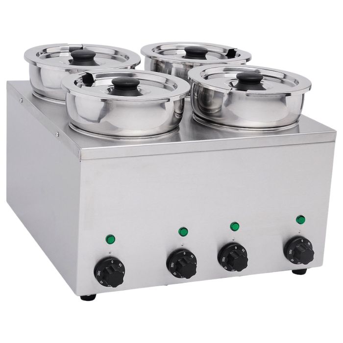 Hamoki Wet Heat Bain Marie - 4 x 3.5 Ltr Pots, Plug In