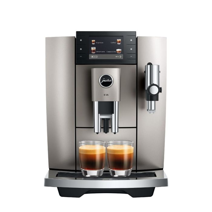 Jura E8 Bean-to-Cup Coffee Machine 15721 Silver One-Touch Espresso Cappuccino & Latte Maker