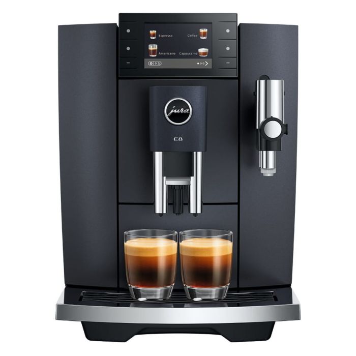 Jura E8 Bean-to-Cup Coffee Machine 15840 Piano Black One-Touch Speciality Coffee Maker