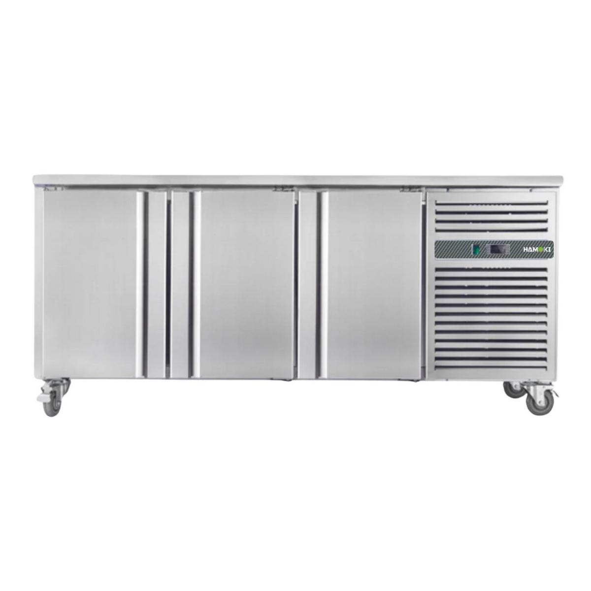 Hamoki GN3100BT 3 Door Counter Freezer - 418 Ltr 700mm Deep Ventilated Cooling