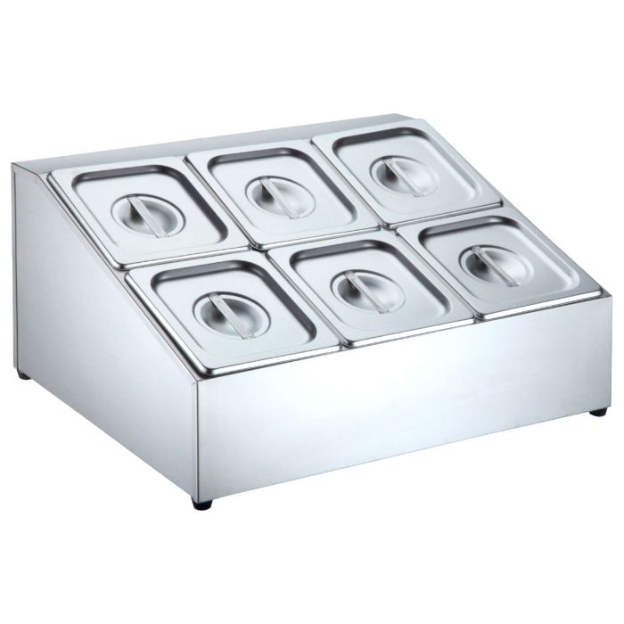 Hamoki GNR-6B Stainless Steel 2 Tier Countertop GN Pan Holder with Pans & Lids