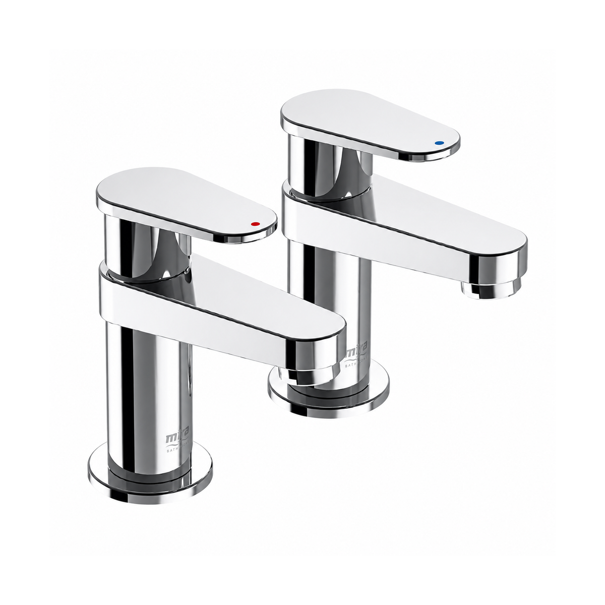 Mira Minimal Basin Pillar Taps Polished Chrome