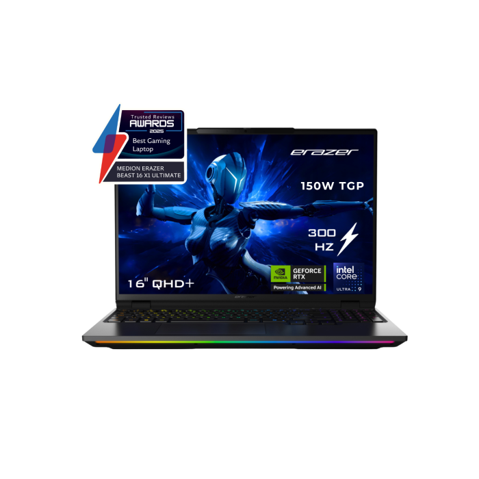 Medion ERAZER Beast 16 X1 Intel Core Ultra 9 32GB RAM 1TB SSD RTX 5080 300Hz 16 Inch Windows 11 Gaming Laptop