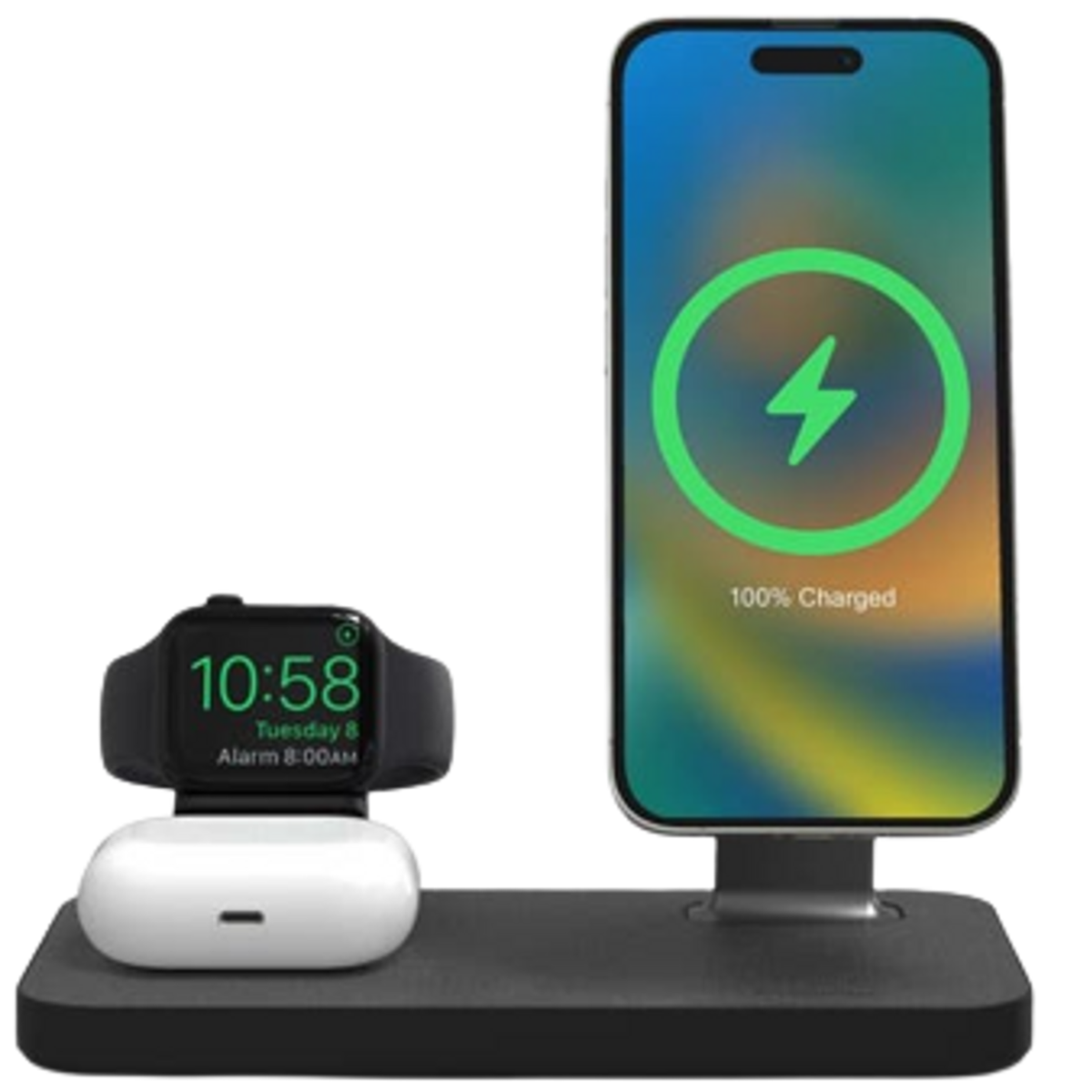 Refurbished Mophie Snap+ 3in1 15W Wireless Charger for Apple iPhone / Apple Watch / Airpods - Black