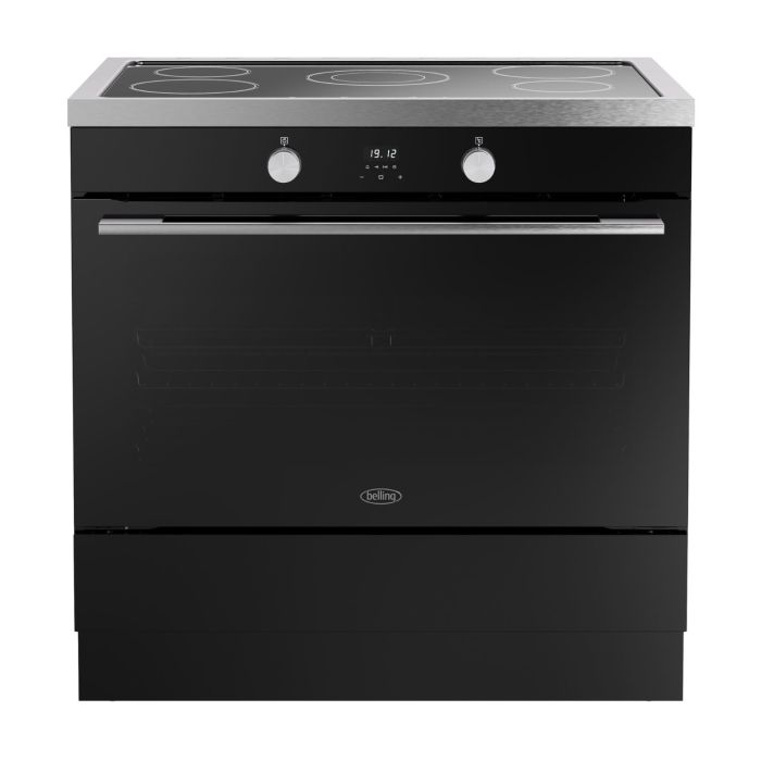 Belling Vision Single Cavity 90cm Electric Range Cooker - Black & Silver Steel