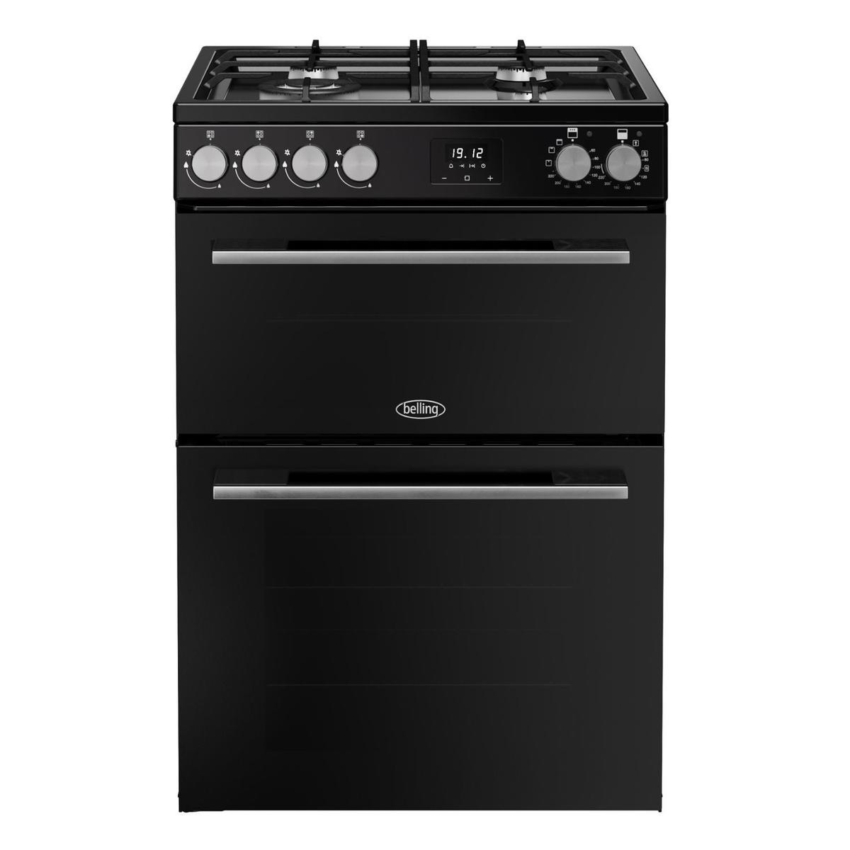Refurbished Belling Vision 60cm Dual Fuel Range Cooker - Black & Silver Steel