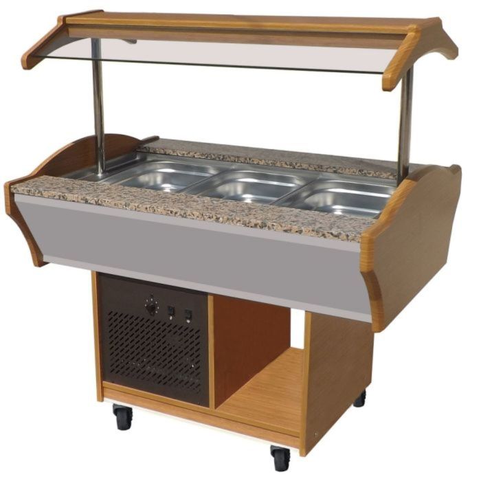 Combisteel Mobile Refrigerated Buffet Salad Bar - 3 x 1/1 GN, Granite Worktop