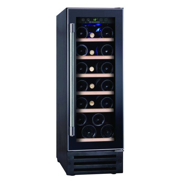 GRADE A2 - Hoover 19 Bottle Capacity Single Zone 30cm Wine Cooler - Black