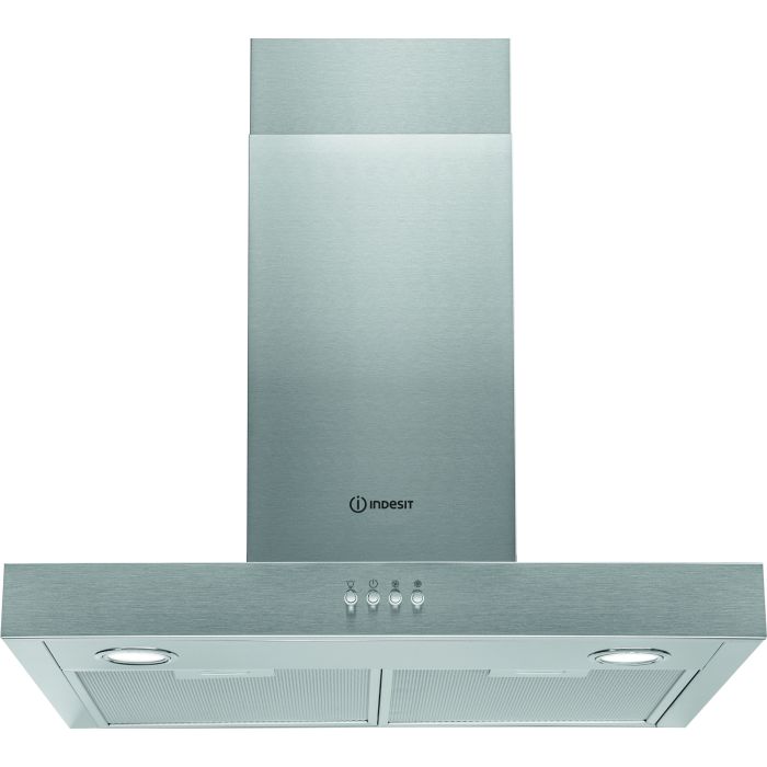 Refurbished Indesit IHBS65LMX 60cm Flat Cooker Hood Stainless Steel