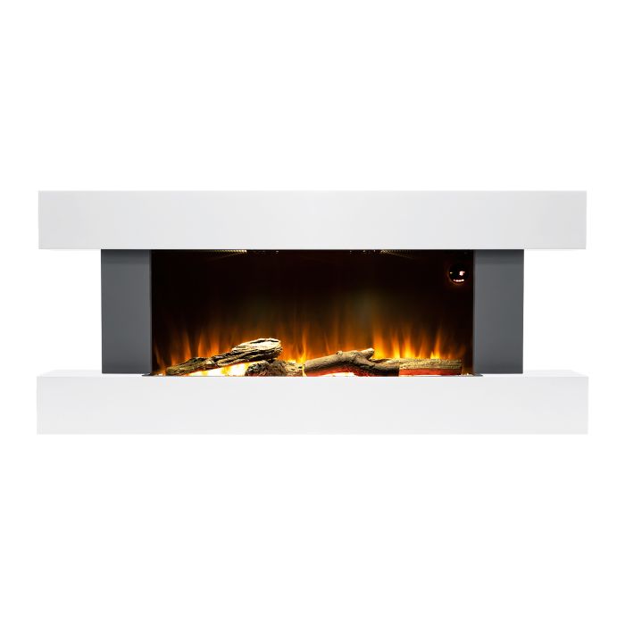 IMPERFECT - White 52inch Wall Mounted Electric Fireplace - AmberGlo