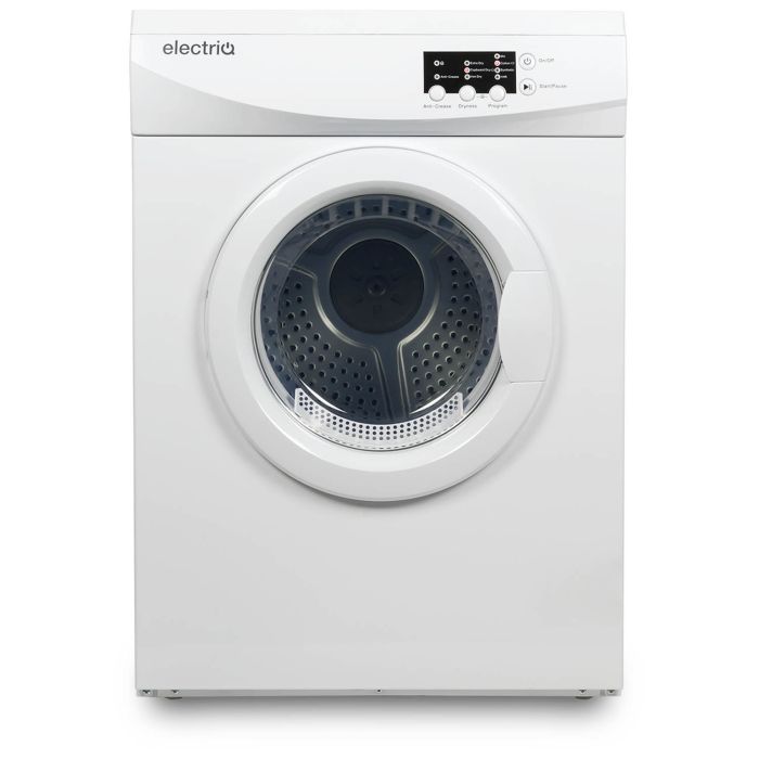 GRADE A2 - electriQ 7kg Vented Tumble Dryer - Anti-Crease - White