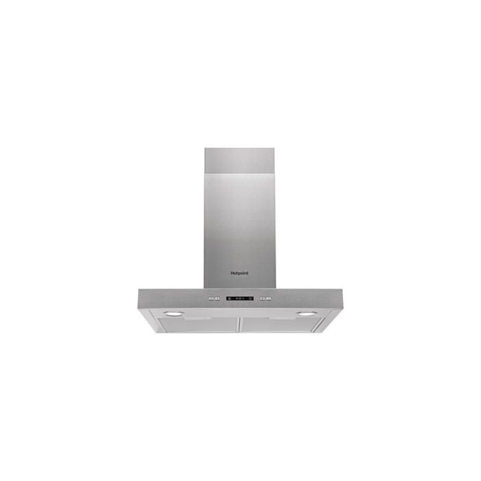 Refurbished Hotpoint PHBS67FLLIX 60cm Shelf Style Chimney Cooker Hood Stainless Steel