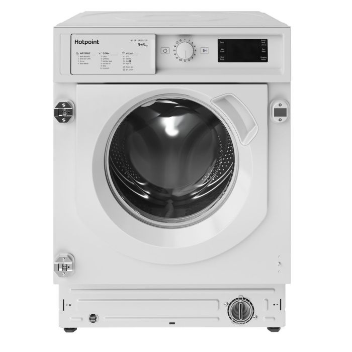 GRADE A2 - Hotpoint Anti-Stain 9kg Wash 6kg Dry 1400rpm Integrated Washer Dryer  - Quiet, Energy Saving -  White