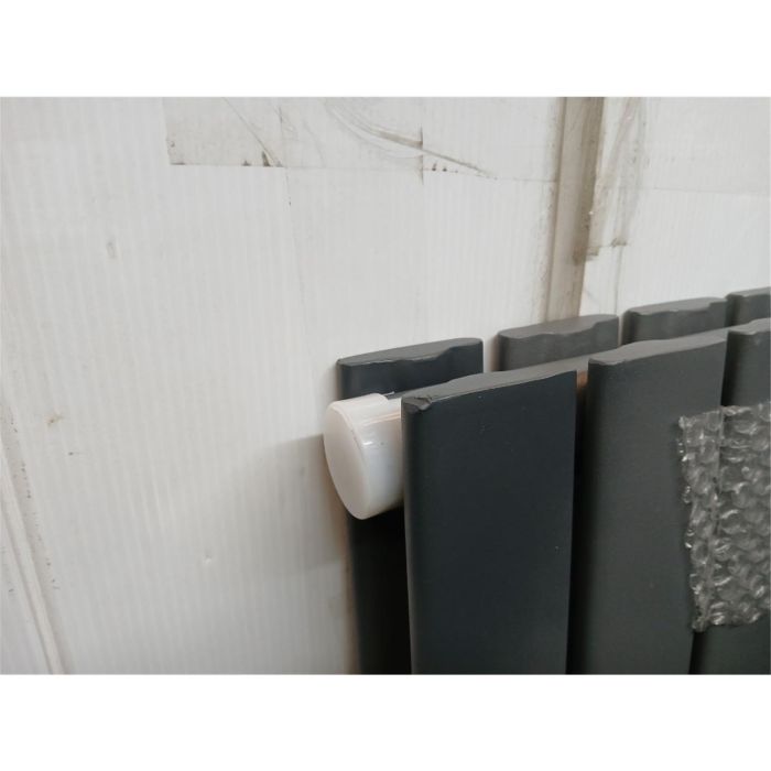 GRADE A3 - Riace Anthracite Vertical Flat Designer Radiator 1600x408mm Double Panel 3687 BTU