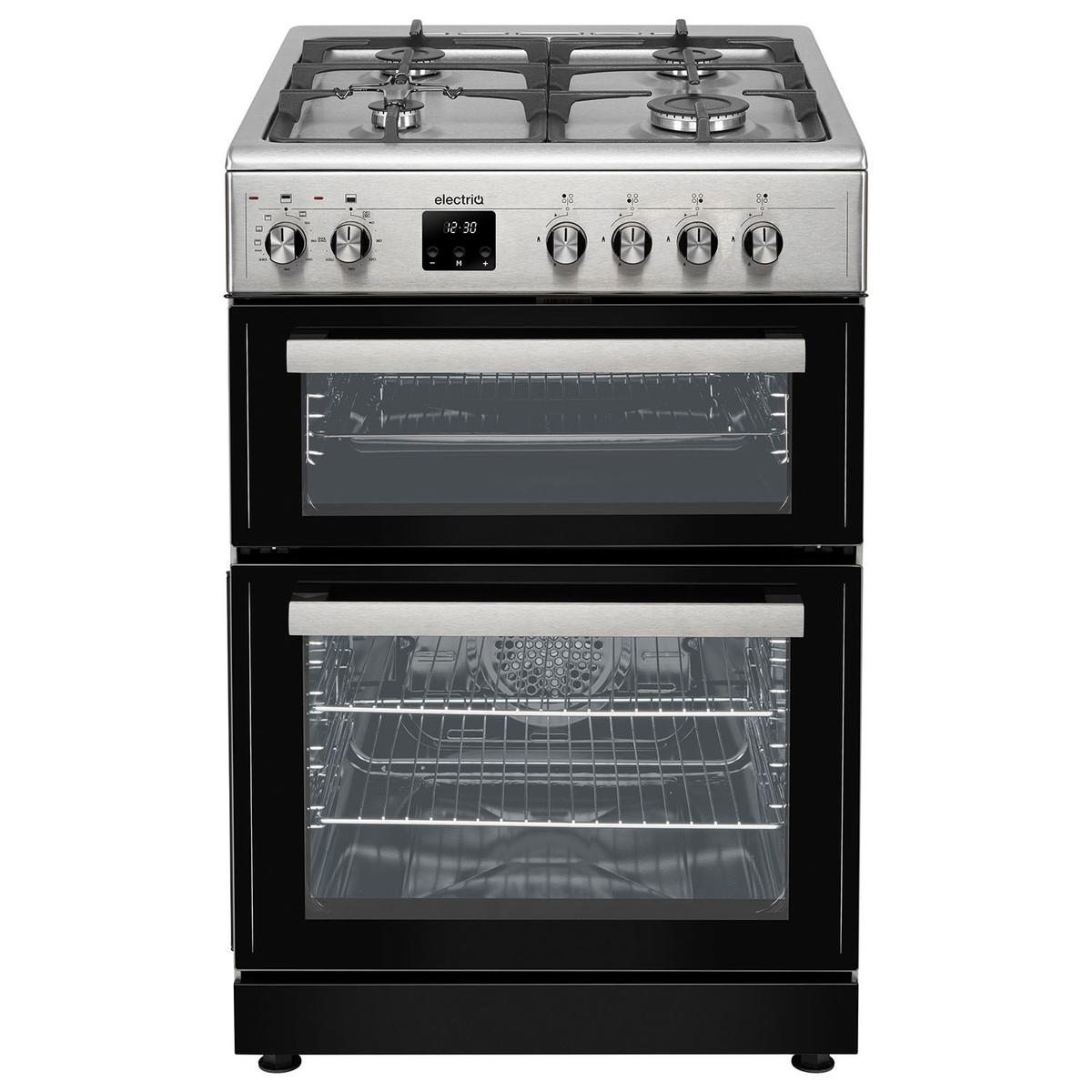 Refurbished electriQ 60cm Dual Fuel Cooker - Stainless Steel
