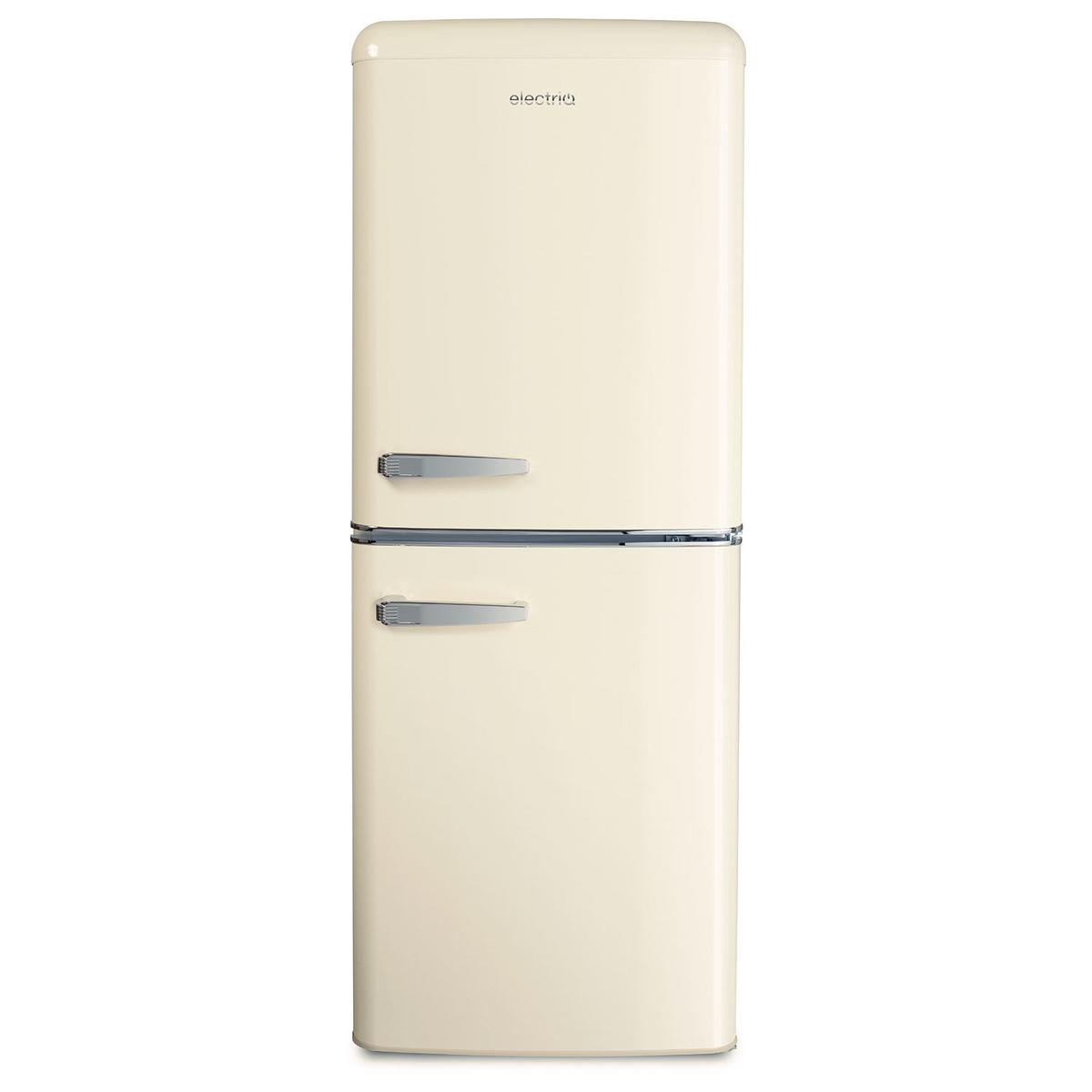 GRADE A2 - electriQ 153 Litre 60/40 Retro Freestanding Fridge Freezer - Cream Total No Frost