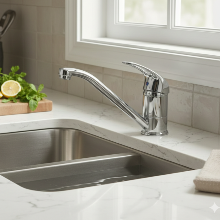 Single Lever Chrome Monobloc Kitchen Mixer Tap - Essence