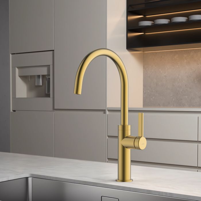 Abode Carbon Single Lever Mixer Tap - Brushed Brass