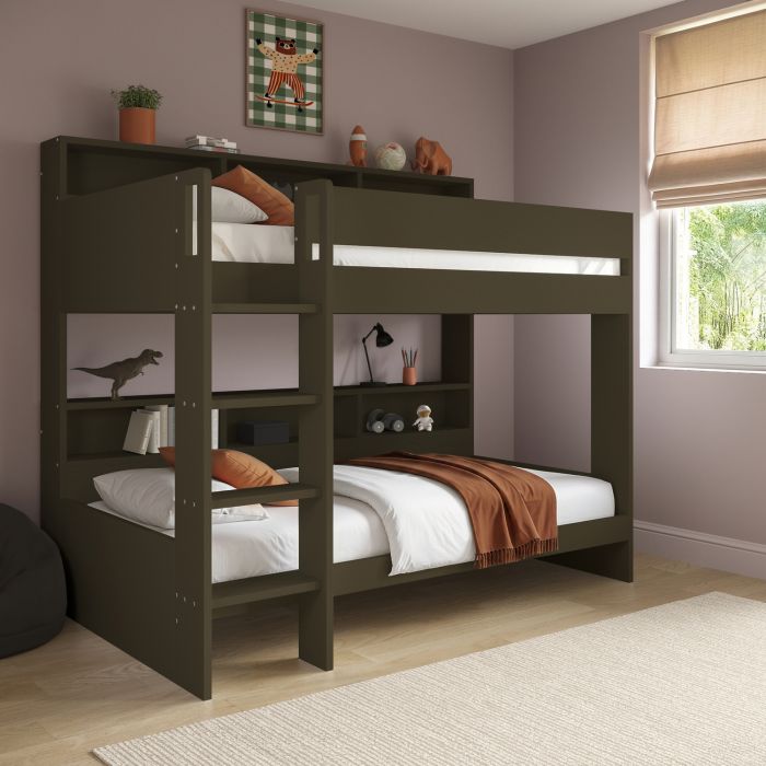 Green Bunk Bed with Storage Shelves - Aire