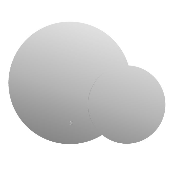 Round Backlit Heated Double Bathroom Mirror with Lights 900 x 700mm - Aquarius