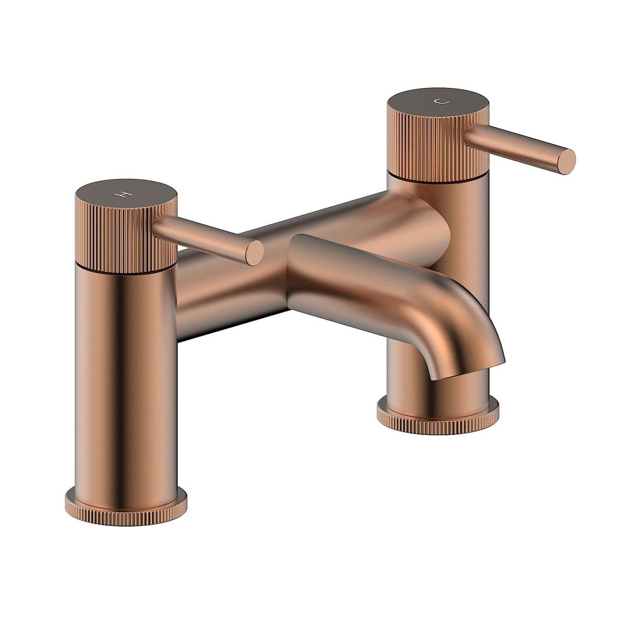 Brushed Bronze Fluted Bath Filler - Arissa