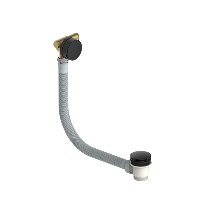 Black Overflow Bath Filler Tap & Click Clack Waste - Arissa