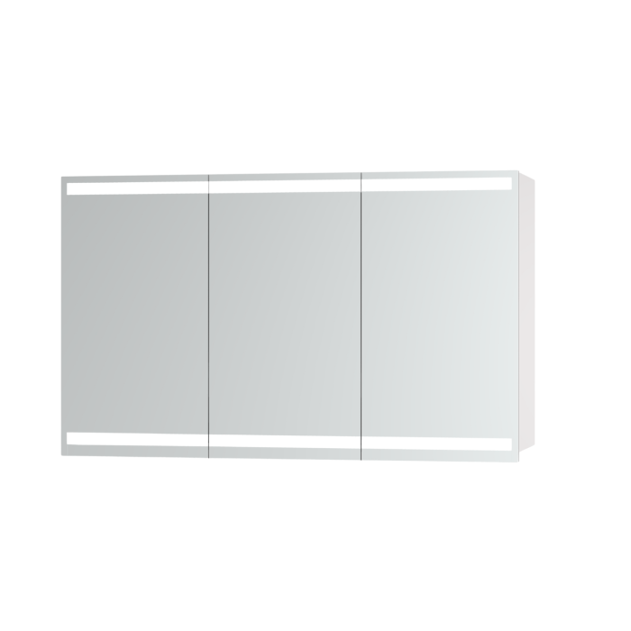 Triple Door Bathroom Mirror Cabinet with Lights Demister & Socket 1200 x 800mm - Artemis