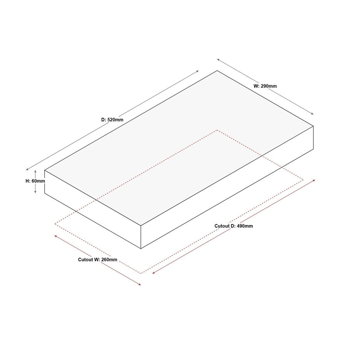 Refurbished Sovereign AT30IDI 30cm Two Zone Domino Induction Hob Satin Glass with Plug 15min Timer